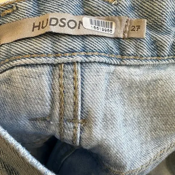 Hudson James MSI Wide Leg Jeans Denim SIZE 27 Light Wash Zipper High Rise $265 - Picture 11 of 12